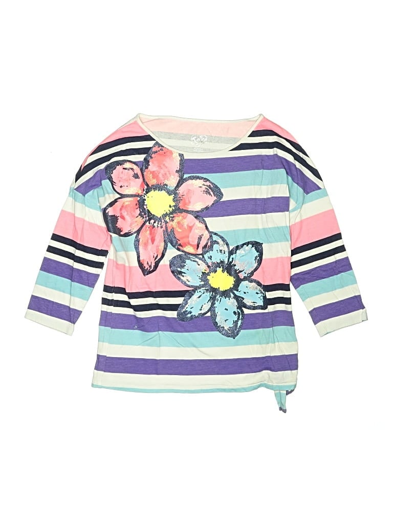 Pre-owned Justice Kids' 3/4 Sleeve T-shirt In Purple