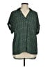 CAbi 100% Polyester Print Green Short Sleeve Blouse Size M - photo 1