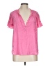Rose + Olive 100% Polyester Pink Short Sleeve Blouse Size L - photo 1