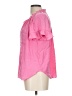 Rose + Olive 100% Polyester Pink Short Sleeve Blouse Size L - photo 5