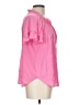 Rose + Olive 100% Polyester Pink Short Sleeve Blouse Size L - photo 4