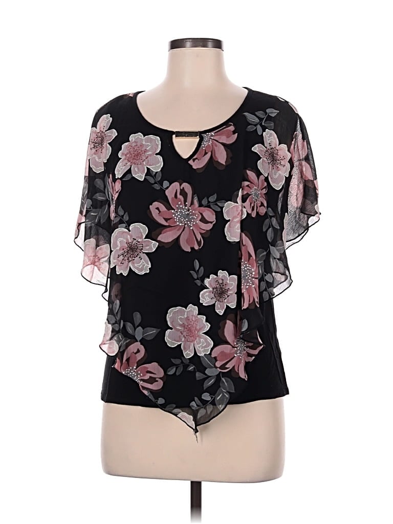 Pre-owned Naif Short Sleeve Blouse In Black