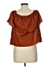 Express 100% Cotton Orange Short Sleeve Blouse Size L - photo 2