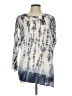 Chico's 100% Linen Tie-dye Blue Pullover Sweater Size Lg (2) - photo 1