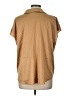 Worthington 100% Polyester Metallic Tan Short Sleeve Blouse Size L - photo 2