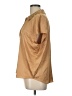 Worthington 100% Polyester Metallic Tan Short Sleeve Blouse Size L - photo 5