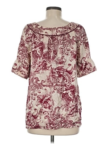 BCBGMAXAZRIA Short Sleeve Silk Top (view 2)