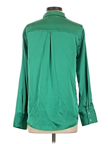 Aqua Long Sleeve Blouse (view 2)