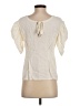 Hinge 100% Viscose Ivory Short Sleeve Blouse Size S - photo 2