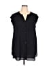 DR2 Black Sleeveless Button-Down Shirt Size 1X - photo 1