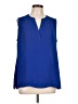 Chaus 100% Polyester Blue Sleeveless Blouse Size L - photo 1