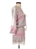 Cool Change 100% Rayon Floral Color Block White Pink 3/4 Sleeve Blouse Size S - photo 4