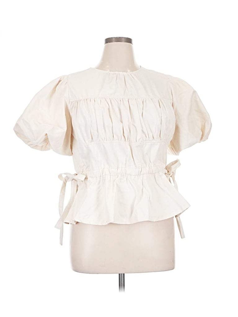 Pre-owned Anniewear Short Sleeve Blouse In Ivory