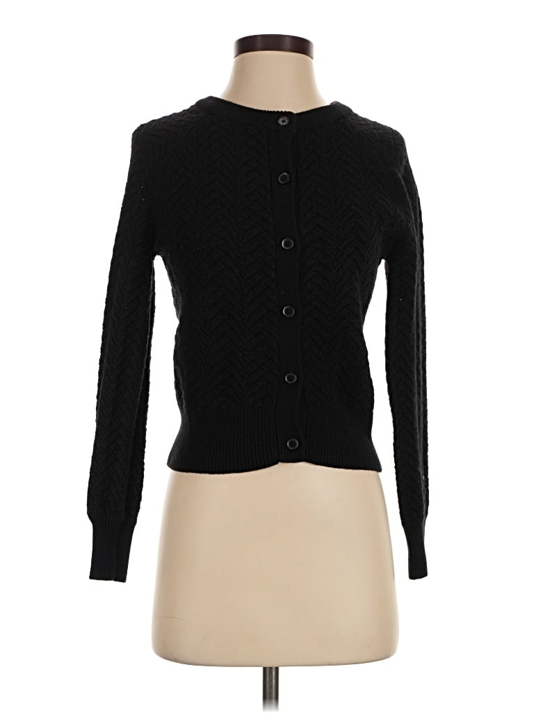 Pre-owned Wilfred Wool Cardigan Sweater In Black
