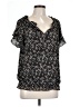 Max Studio 100% Polyester Black Short Sleeve Blouse Size L - photo 1