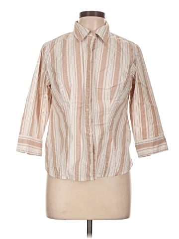 Apostrophe 3/4 Sleeve Button-Down Shirt (view 1)