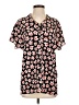 CAbi 100% Polyester Floral Pink Short Sleeve Blouse Size S - photo 1