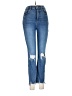 Express Hearts Blue Jeans Size 0R - photo 1