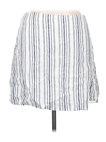 Madewell Single-Pleat Linen Mini Skirt in Stripe (view 1)