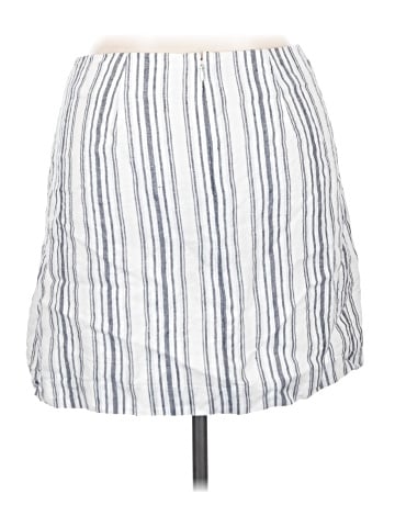 Madewell Single-Pleat Linen Mini Skirt in Stripe (view 2)