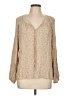 Final Touch 100% Rayon Tan Long Sleeve Blouse Size L - photo 1