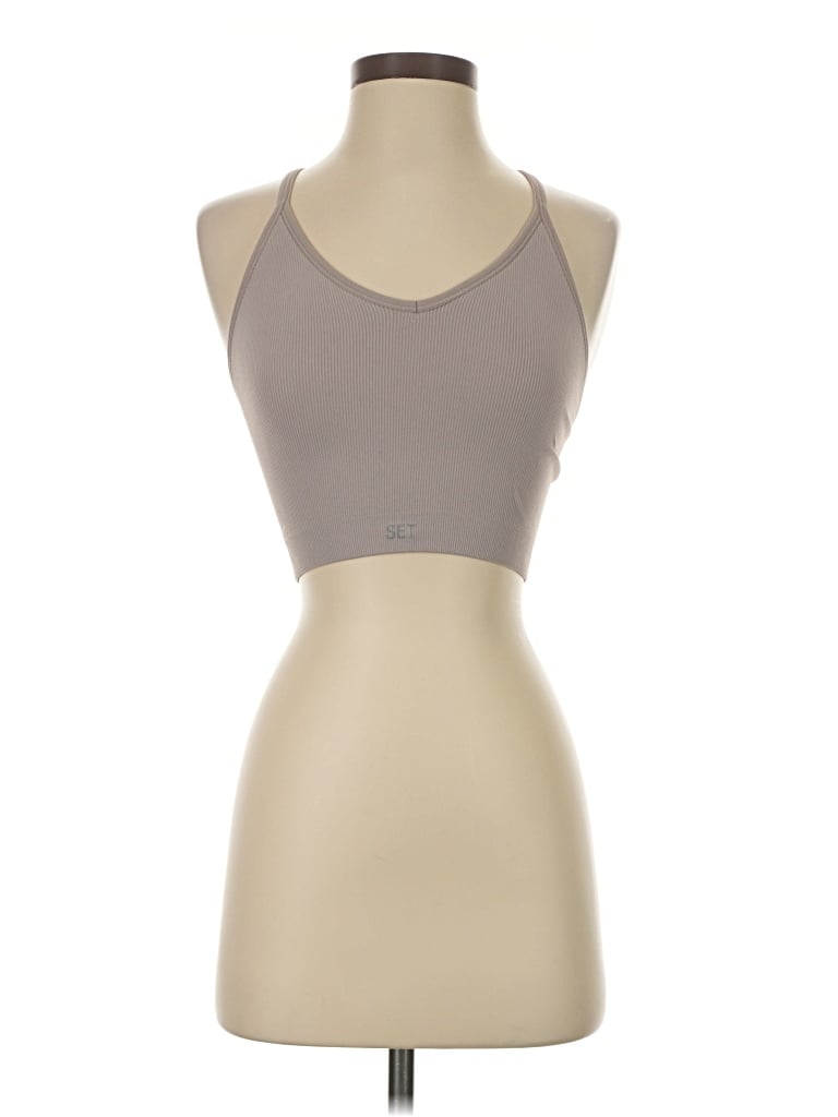 Pre-owned Set Active Tank Top Tan Halter Neckline Tops