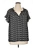 Max Studio 100% Polyester Polka Dots Black Short Sleeve Blouse Size 1X - photo 1