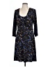 Connected Apparel Print Blue Casual Dress Size 12 - photo 1