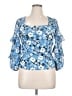 Perseption Concept Blue 3/4 Sleeve Blouse Size XL - photo 1