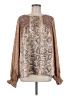 Oddi 100% Polyester Animal Print Brown Long Sleeve Blouse Size M - photo 1