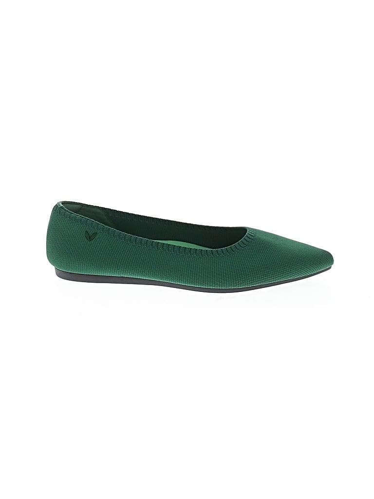 Pre-owned Vivaia Flats In Green