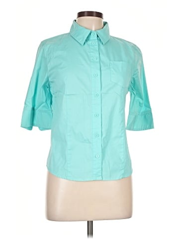 Attention 3/4 Sleeve Button-Down Shirt (view 1)