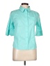 Attention Teal 3/4 Sleeve Button-Down Shirt Size 10 - photo 1