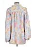 Entro 100% Polyester Blue 3/4 Sleeve Blouse Size L - photo 2
