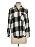 Zara Basic Checkered-gingham Gray Long Sleeve Button-Down Shirt Size S - photo 1