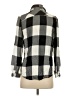 Zara Basic Checkered-gingham Gray Long Sleeve Button-Down Shirt Size S - photo 2