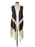Umgee Aztec Or Tribal Print Chevron-herringbone Floral Graphic Blue Cardigan Size L - photo 1