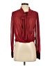Double Zero 100% Polyester Burgundy Long Sleeve Blouse Size S - photo 1