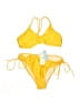 Cupshe Solid Yellow Two Piece Swimsuit Size L - photo 1