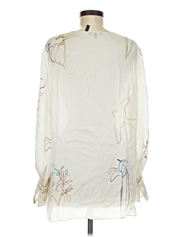 Theory Long Sleeve Silk Top (view 2)