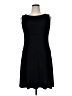 Connected Apparel Solid Black Casual Dress Size 14 - photo 1