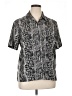 Claudia Richard 100% Polyester Animal Print Silver Short Sleeve Blouse Size 14 - photo 1