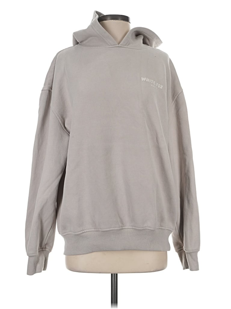 Pre-owned White Fox Pullover Hoodie In Gray