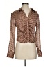 Astr 100% Polyester Tweed Brown Long Sleeve Blouse Size S - photo 1