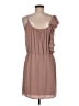 Collective Concepts 100% Polyester Solid Tan Casual Dress Size M - photo 2