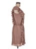 Collective Concepts 100% Polyester Solid Tan Casual Dress Size M - photo 4