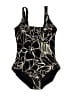 Gottex Graphic Black One Piece Swimsuit Size 14 - photo 1