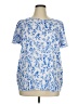 Ann Taylor 100% Polyester Blue Short Sleeve Blouse Size XL - photo 1