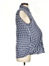 Eden & Olivia 100% Polyester Checkered-gingham Blue Sleeveless Blouse Size Sm Maternity - photo 4