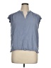 Splendid Blue Sleeveless Button-Down Shirt Size XL - photo 1